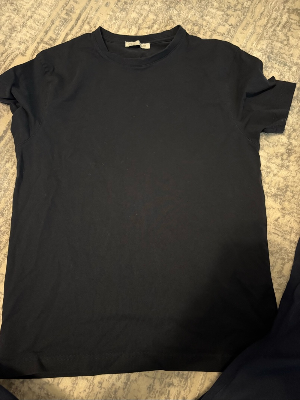 Zara Men's Black Crew Neck Short Sleeve Tee